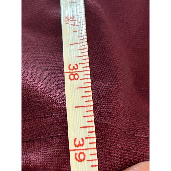 Vintage-Inspired Burgundy Dress With Peter Pan Collar & Button Details sz Large - Picture 9 of 10